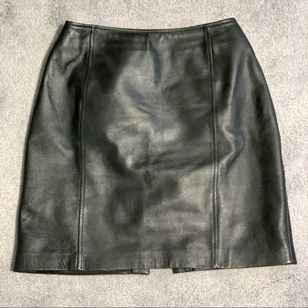 Black leather skirt